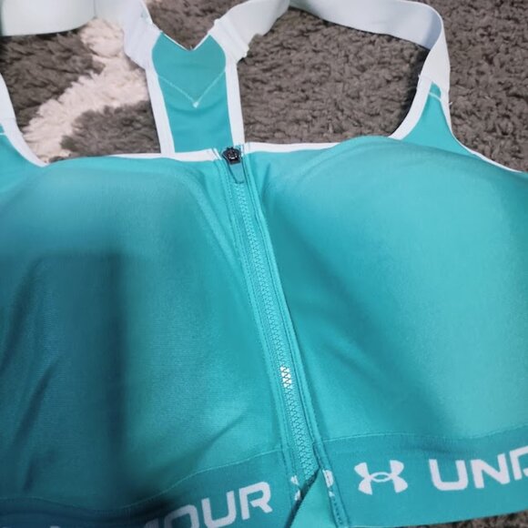 Under Armour Size 40D High Crossback Zip Front Sports Bra - Picture 3 of 5